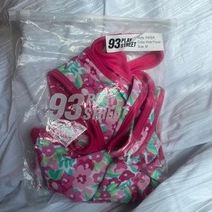 new in bag; 93 Play Street PIPER Raspberry Jam 80s Cut High Leg One Piece